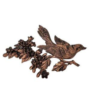 Vintage Coppercraft Guild Bird On Flower Branch Hanging Wall Decor Copper